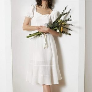 NWT White Country Vintage Midi Dress